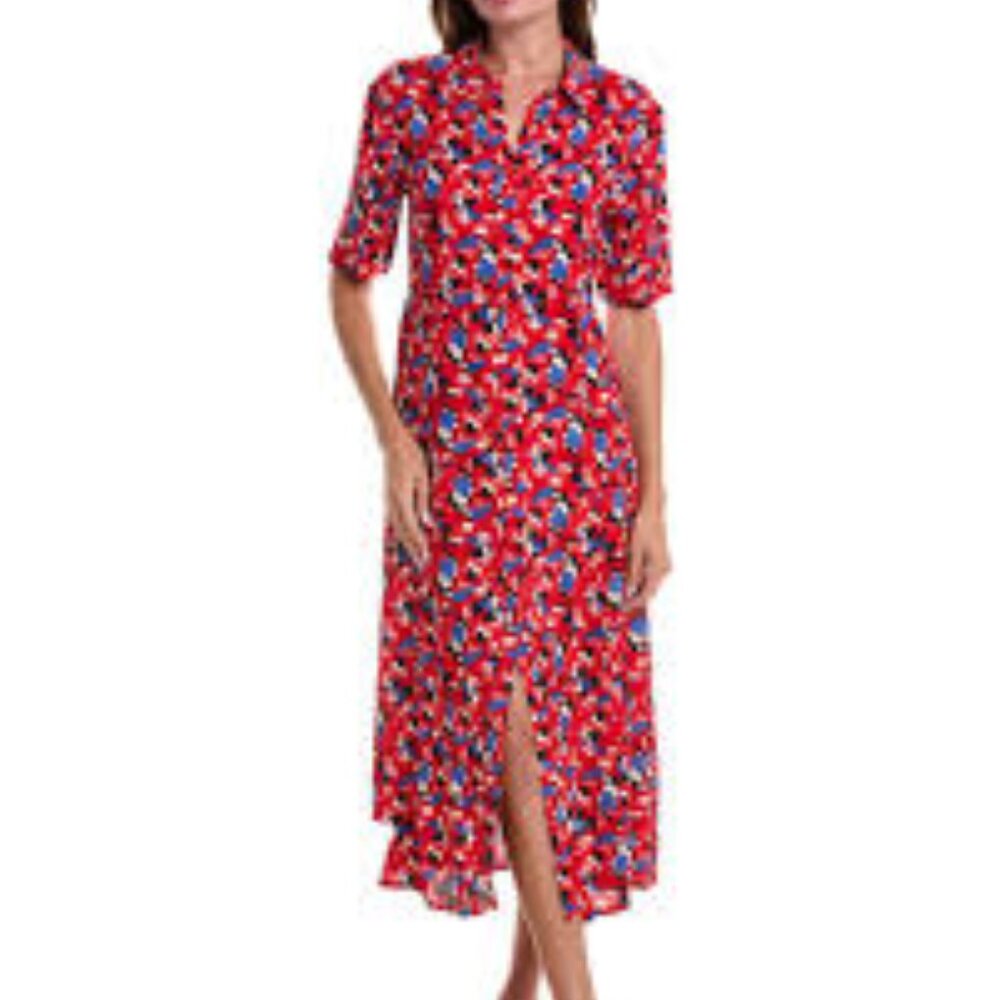 New An'ge Ovie Red Multi Maxi Dress P2163